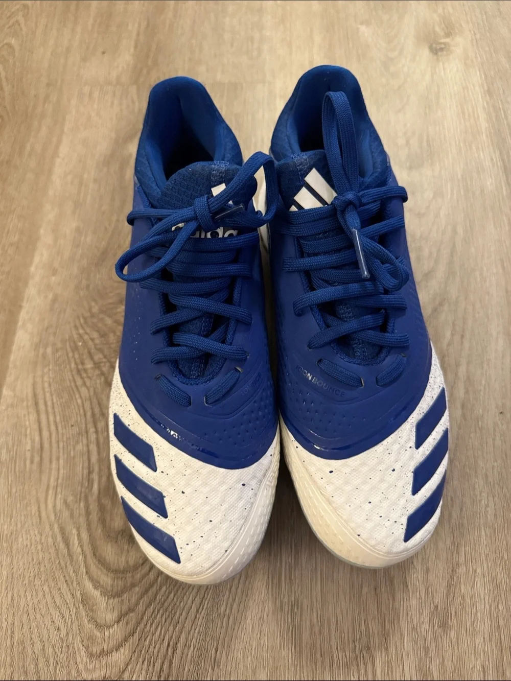 adidas bounce Royal Blue and White cleats